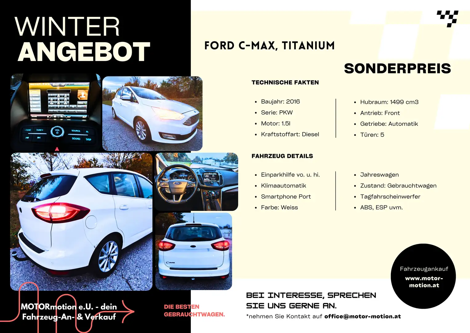 Ford C-Max Titanium 1,5 TDCi Powershift (Automatik) Weiß - 1