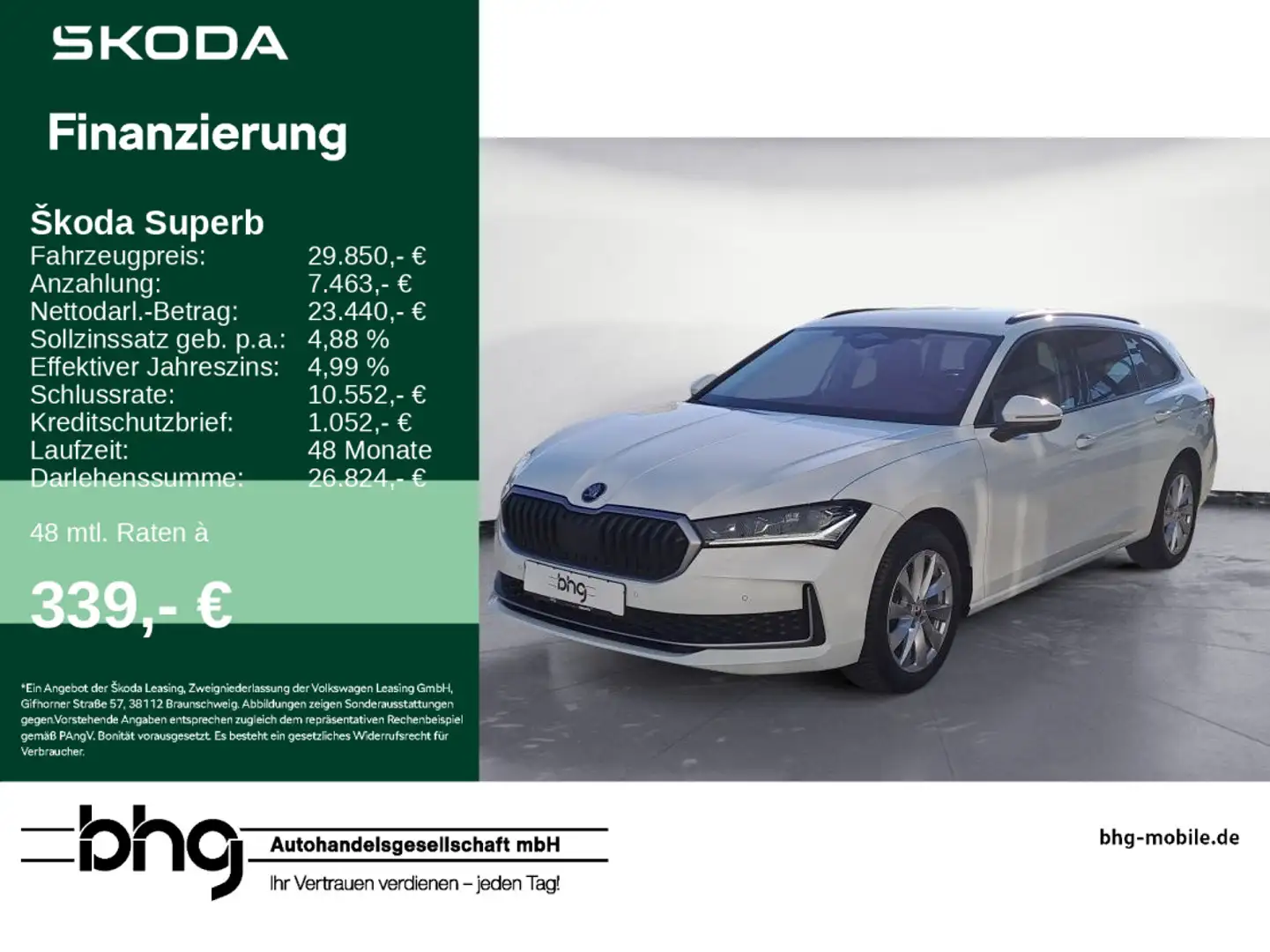 Skoda Superb Combi Selection 1,5 TSI mHEV 110 Wit - 1