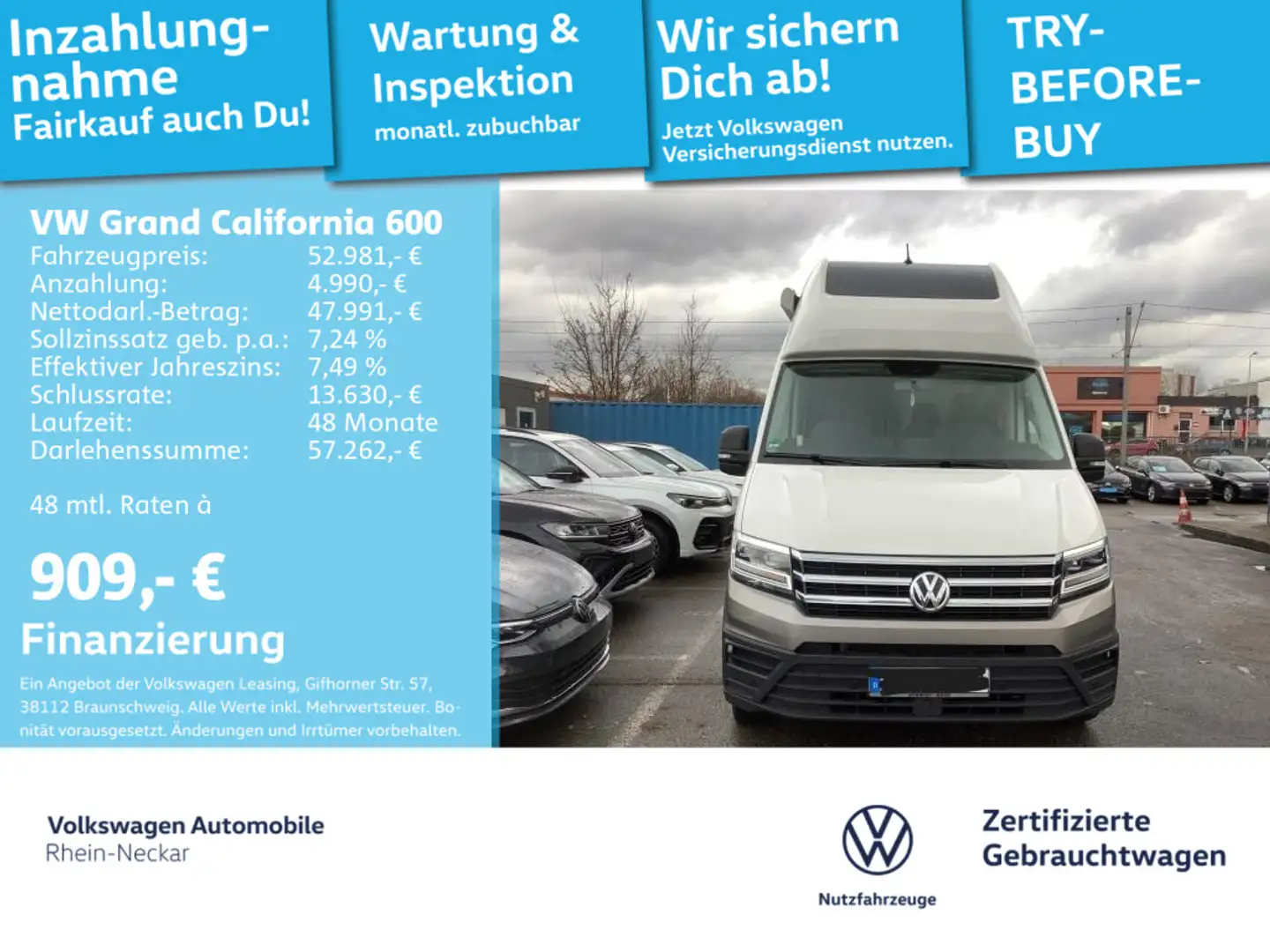 Volkswagen Grand California FWD DSG LED Kamera Solar Ra Blanco - 1