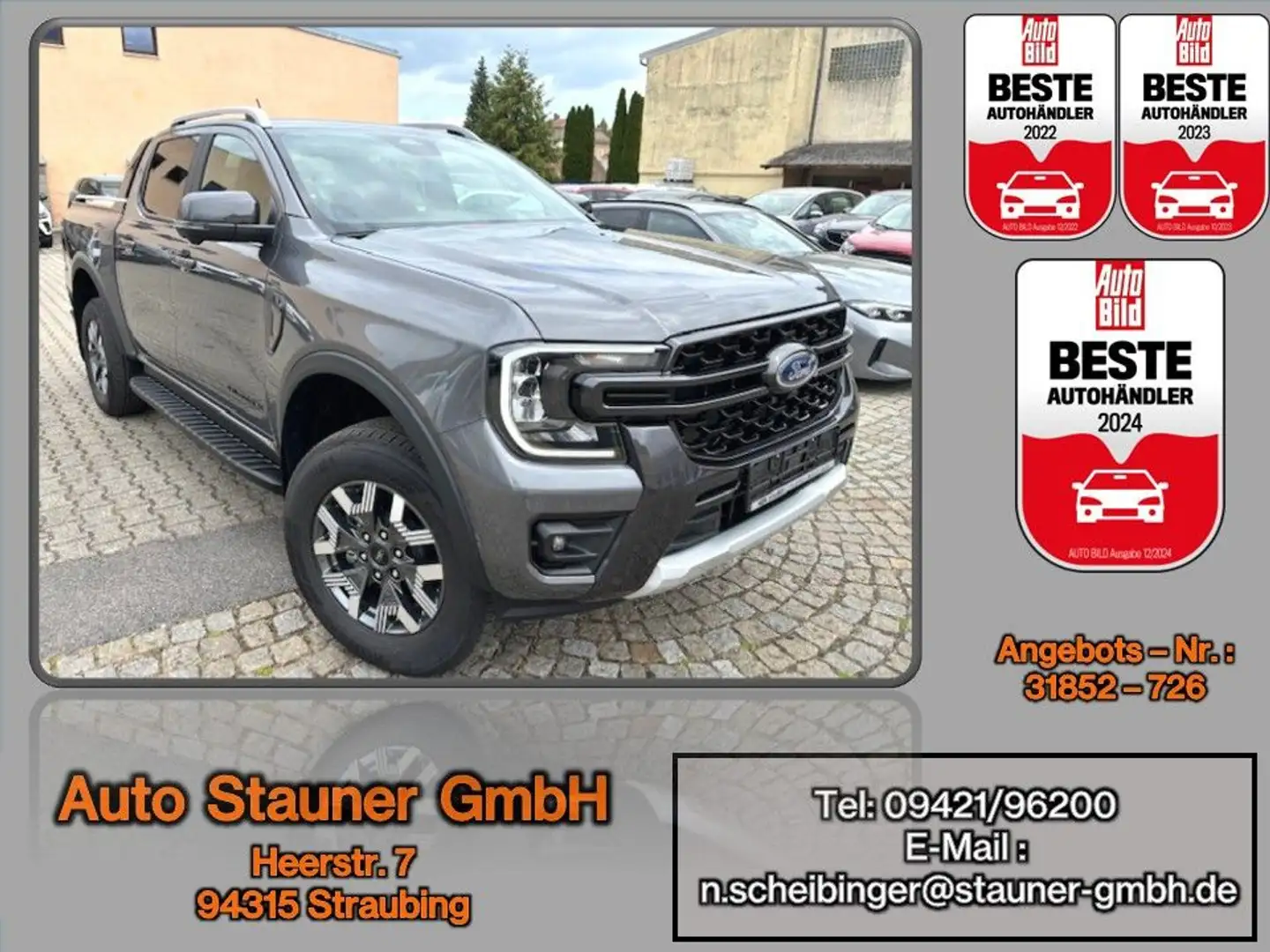 Ford Ranger Wildtrak 2.3 EcoBoost PHEV e-4WD DoKa*AHK Gris - 1