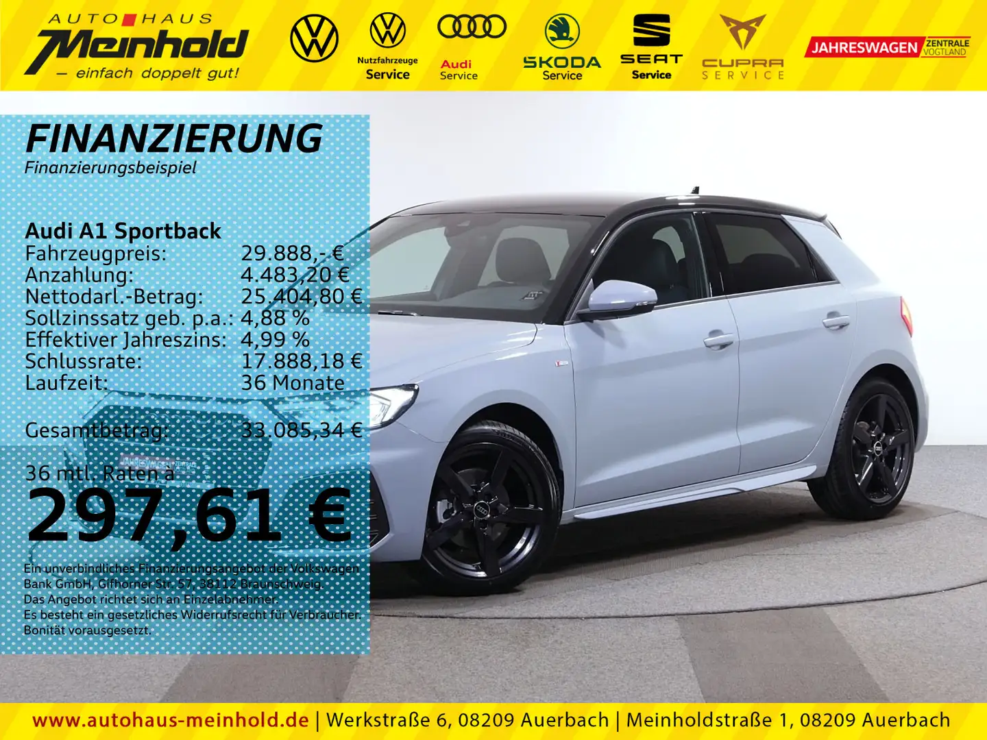 Audi A1 S line 35 TFSI S tronic,LED,17",EPH Grau - 1