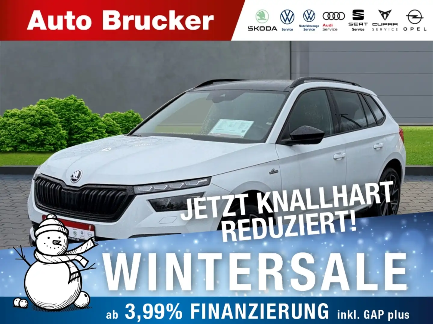 Skoda Kamiq Monte Carlo 1.5 TSI+Klimaautomatik+Navi+Alufelgen+ Weiß - 1