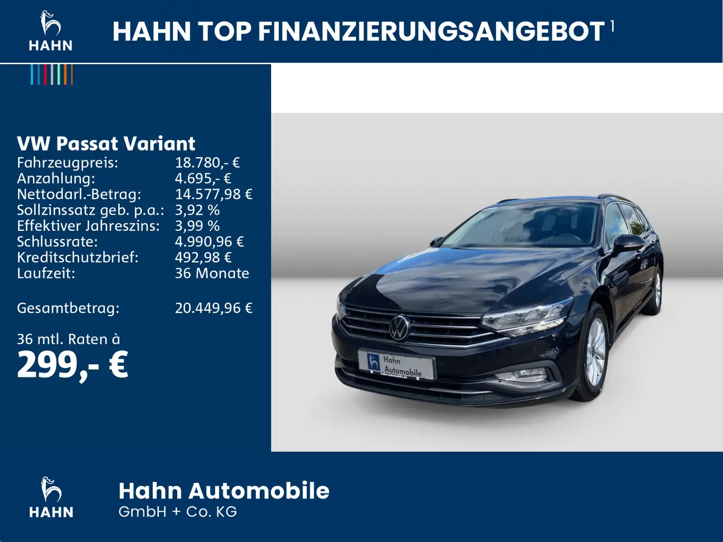 Volkswagen Passat Variant 2.0TDI DSG Business Navi AHK LED Zwart - 2