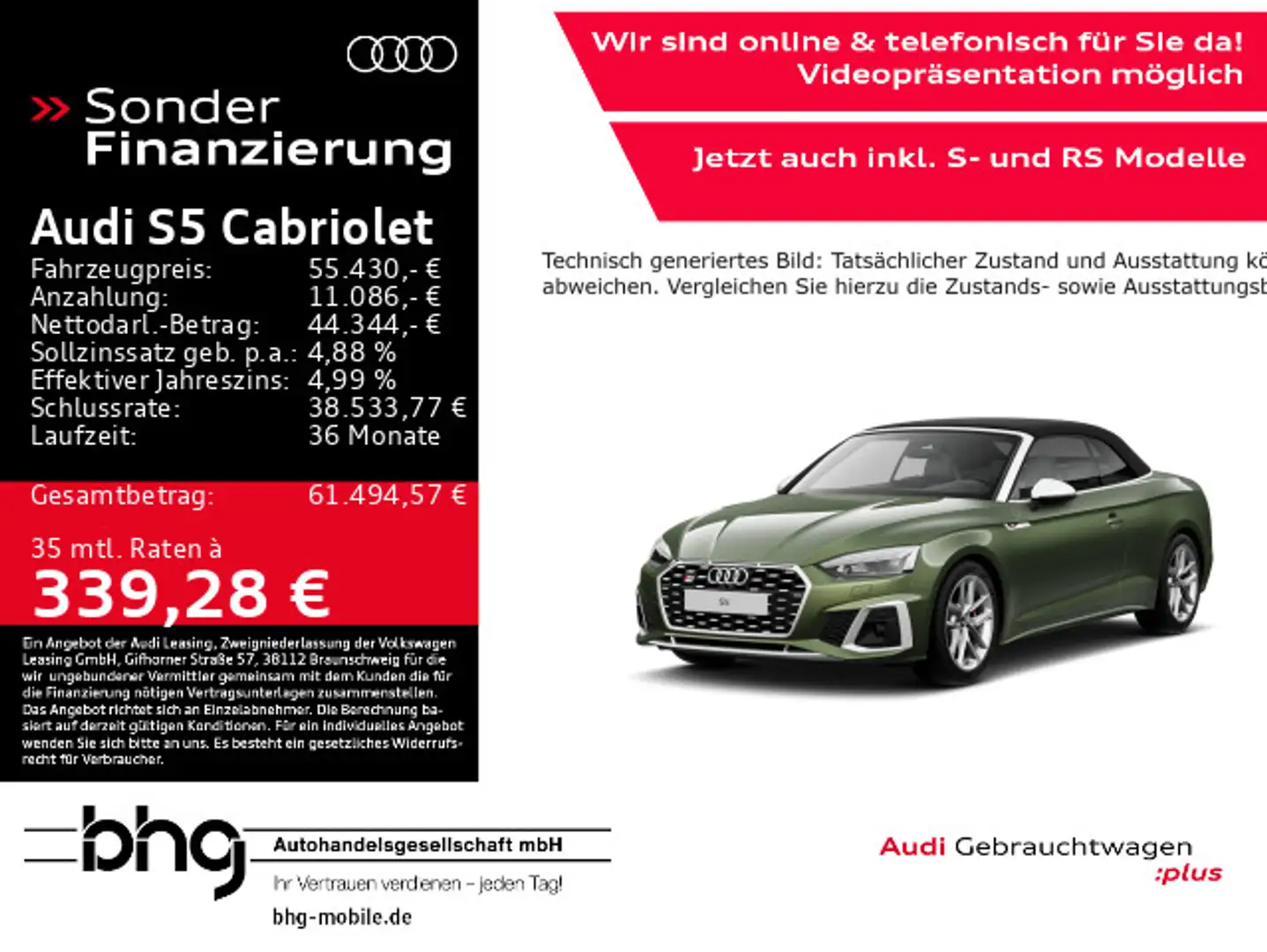 Audi S5 quattro AHK Navi Sportsitz Plus Grün - 1