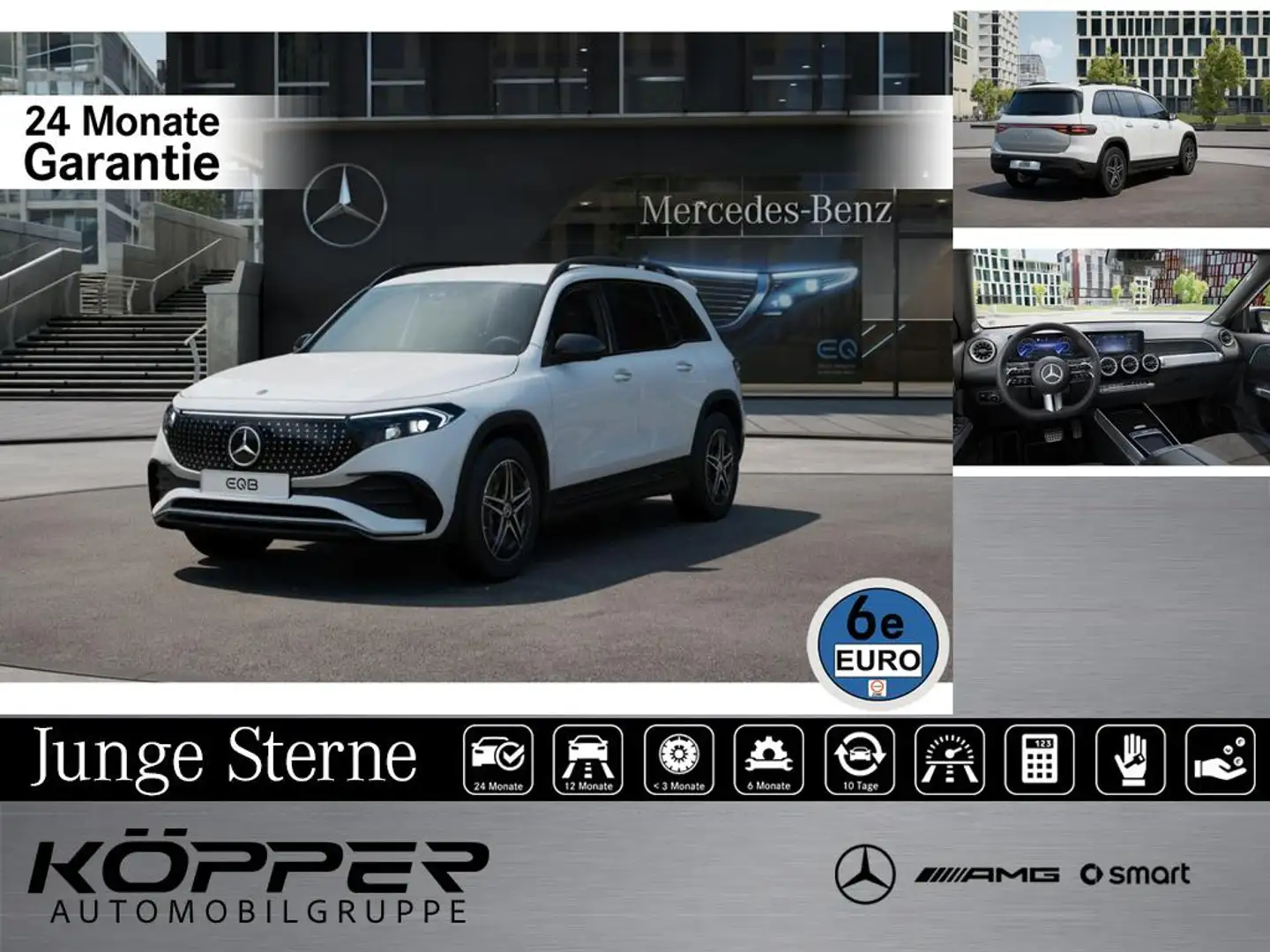 Mercedes-Benz EQB 350 4M AMG Premium AHK Night White Head up Blanc - 1