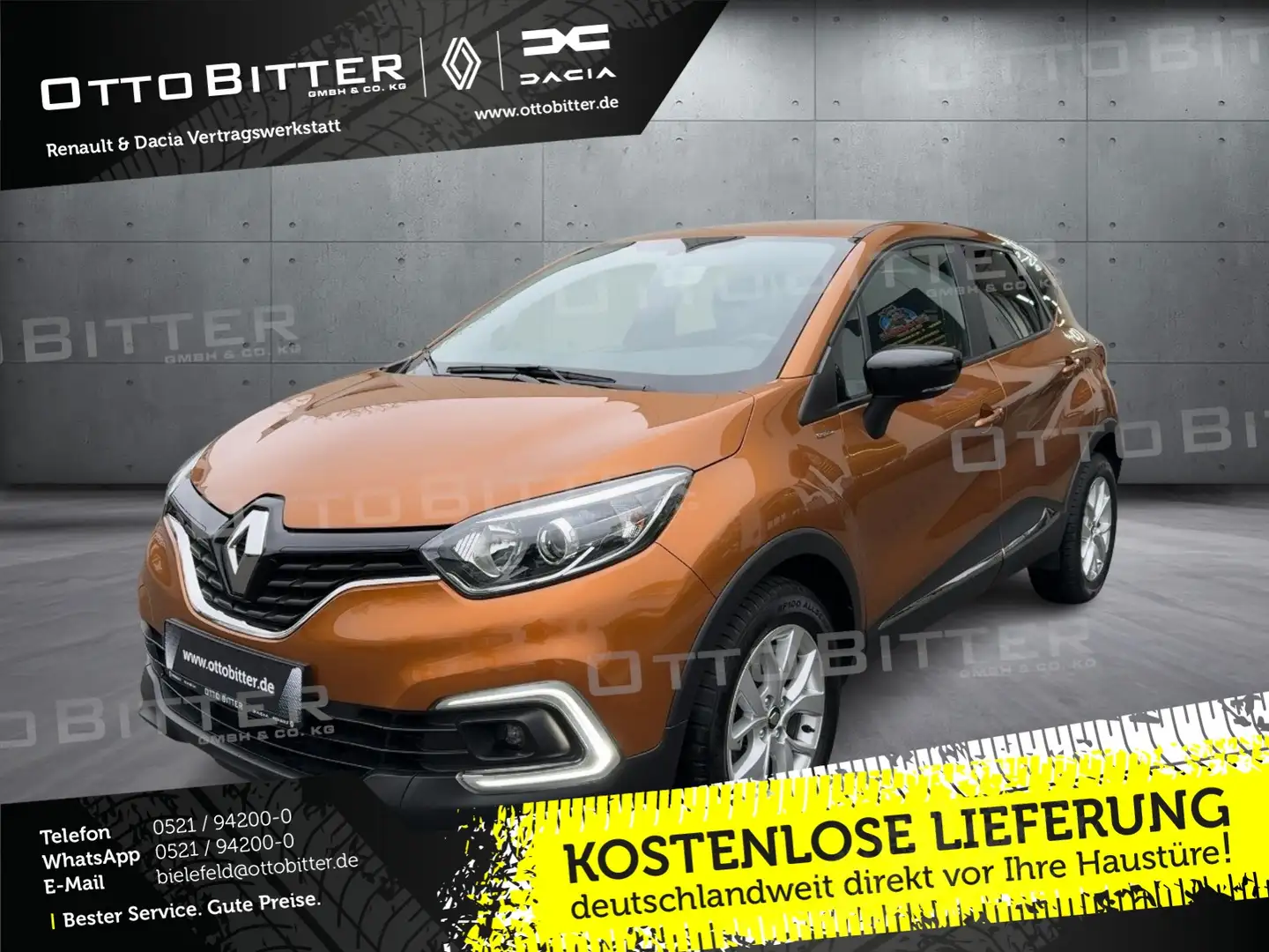 Renault Captur TCe90 LIMITED SITZH/KAMERA/GANZJAHRESREIFEN Oranžová - 1
