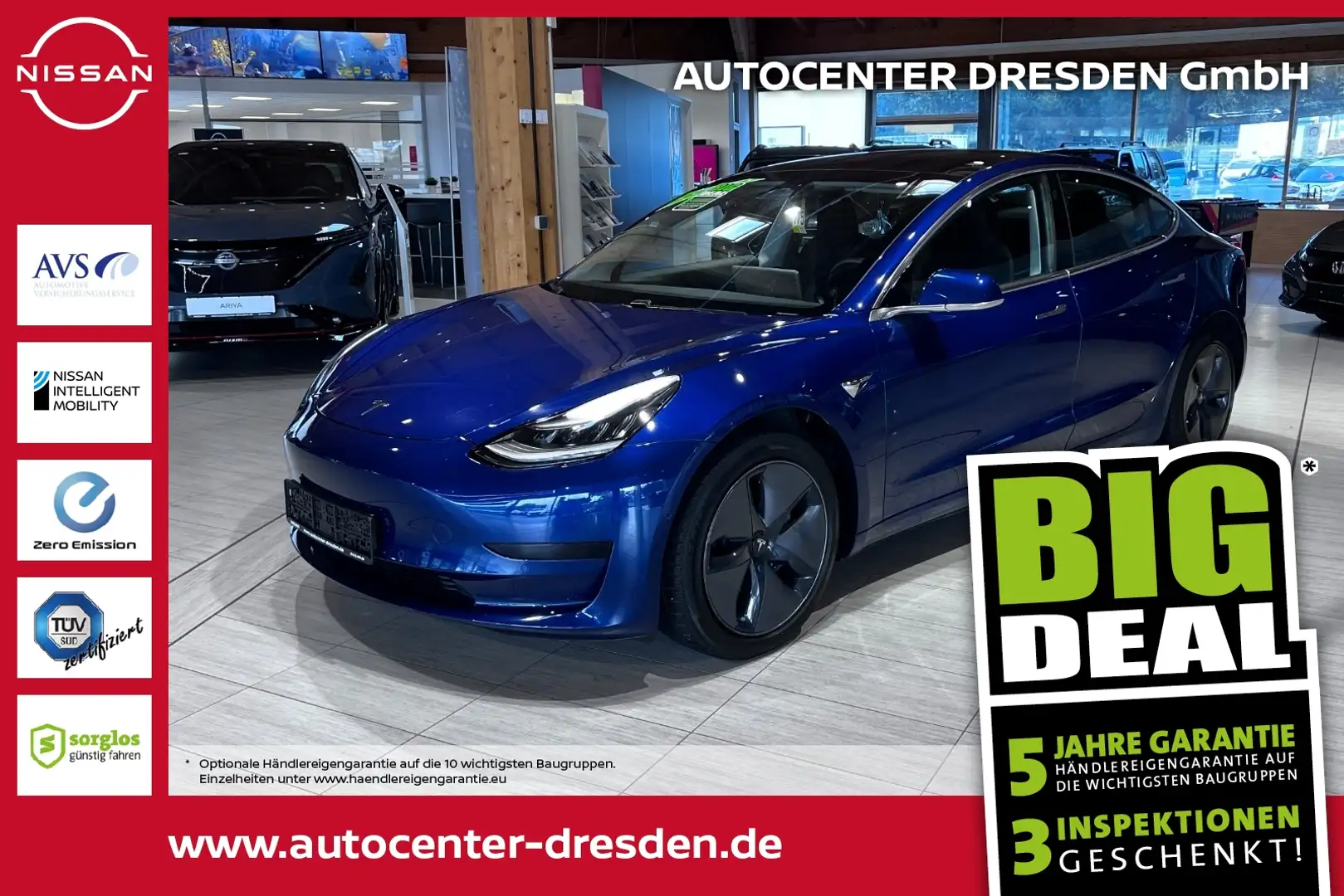 Tesla Model 3 RWD Standard Range Plus  Navi ACC Pano Blauw - 1