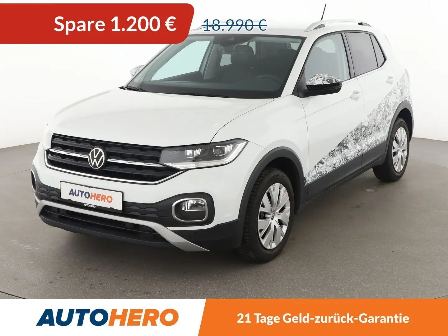 Volkswagen T-Cross 1.0 TSI Style*LED*NAVI*TEMPO*PDC*SHZ*AHK*KLIMA* Weiß - 1