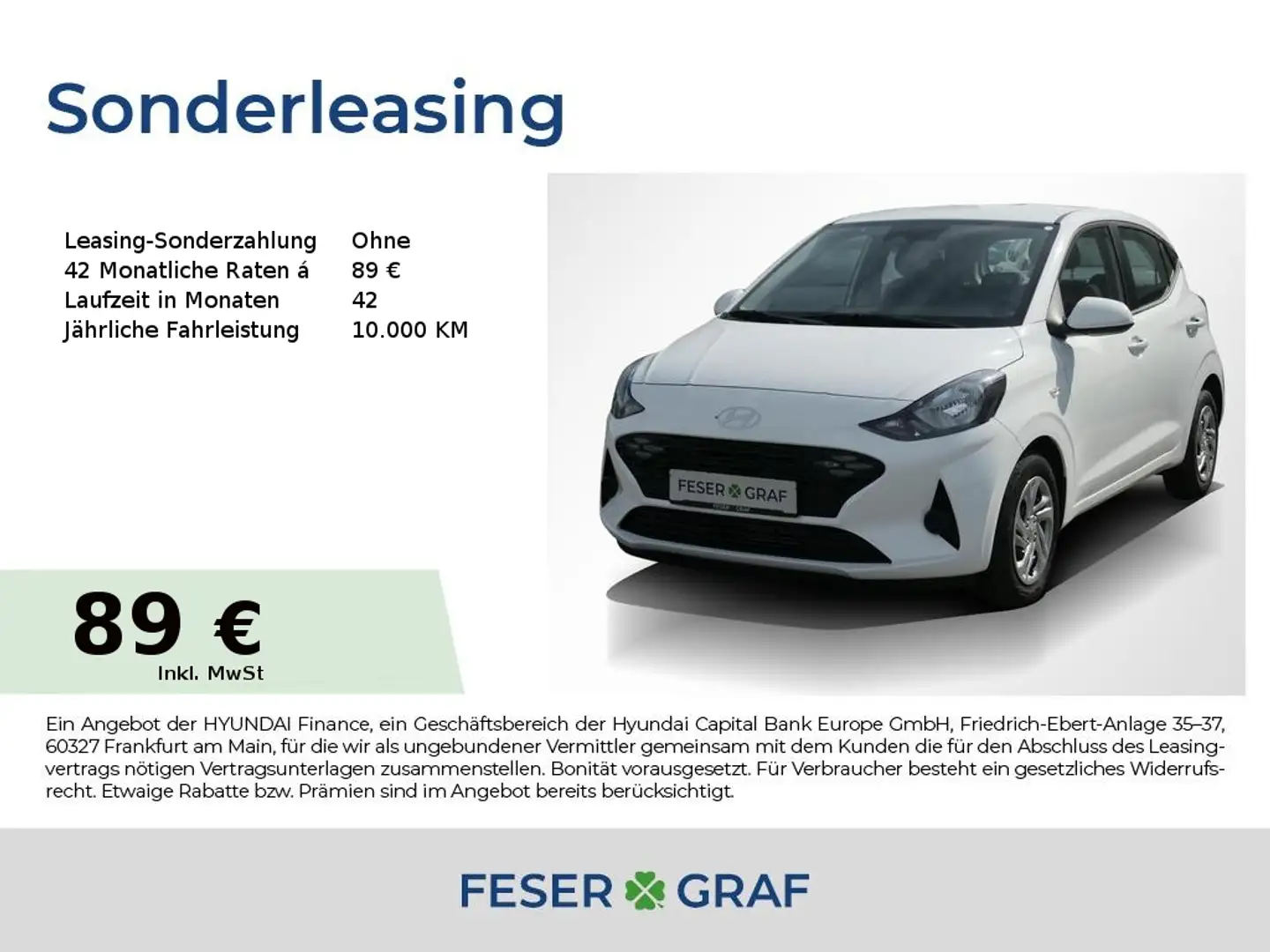 Hyundai i10 SELECT NAVI KAMERA CARPLAY KLIMA USB Weiß - 1