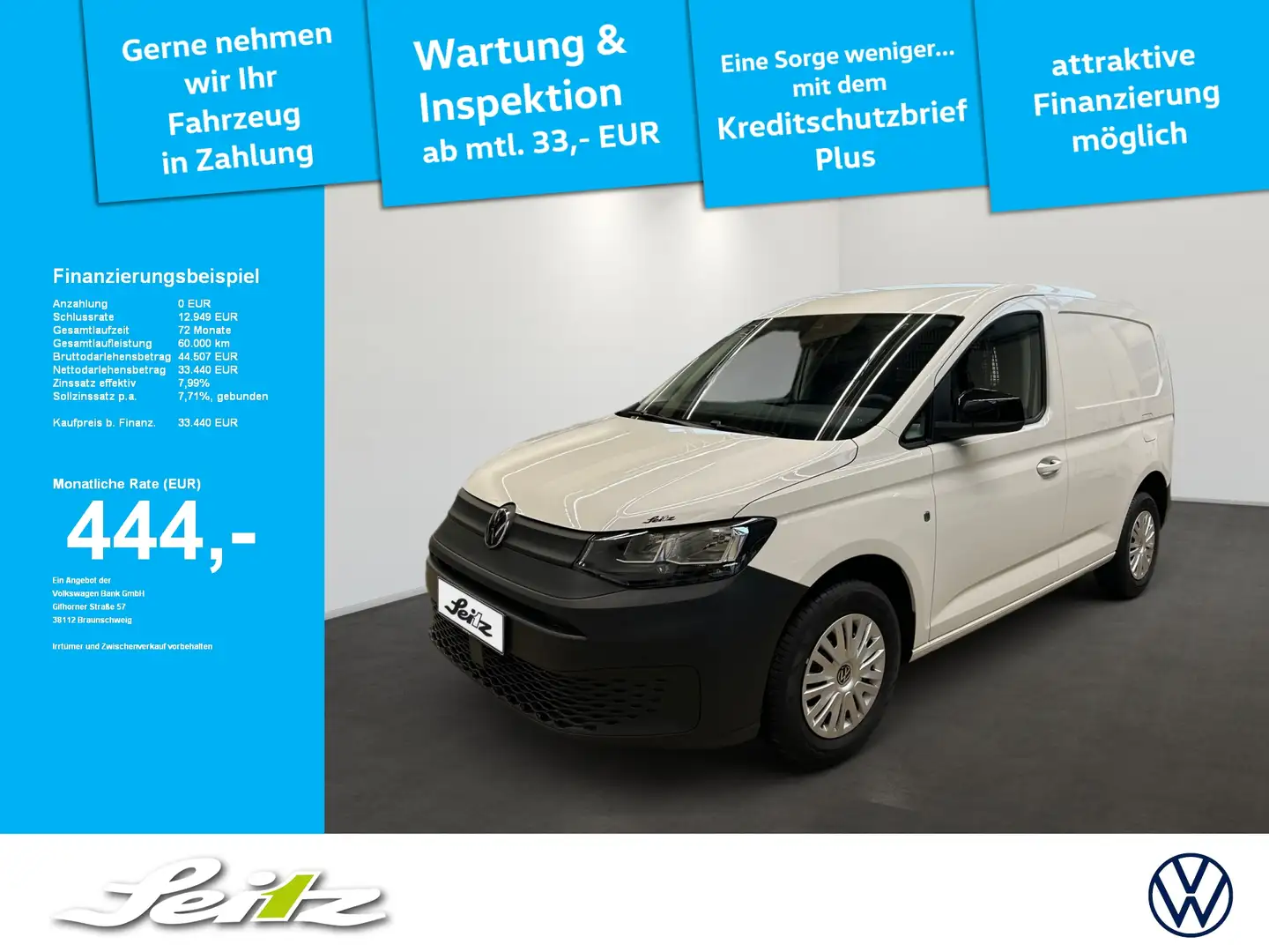 Volkswagen Caddy Cargo 2.0 TDI KR *APPCON*KAMERA*SITZH* Blanc - 1