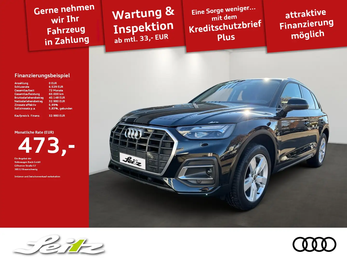 Audi Q5 50 TFSI e quattro *AHK*B&O*LED*KAMERA* Noir - 1