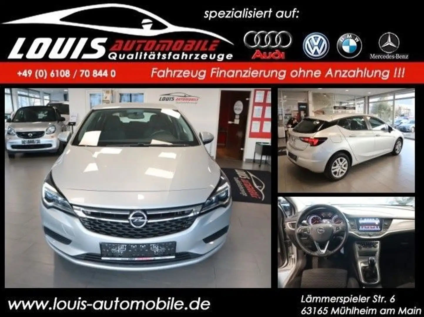 Opel Astra K Lim. 5-trg. Edition/Klima/Navi/SHZ Silber - 1