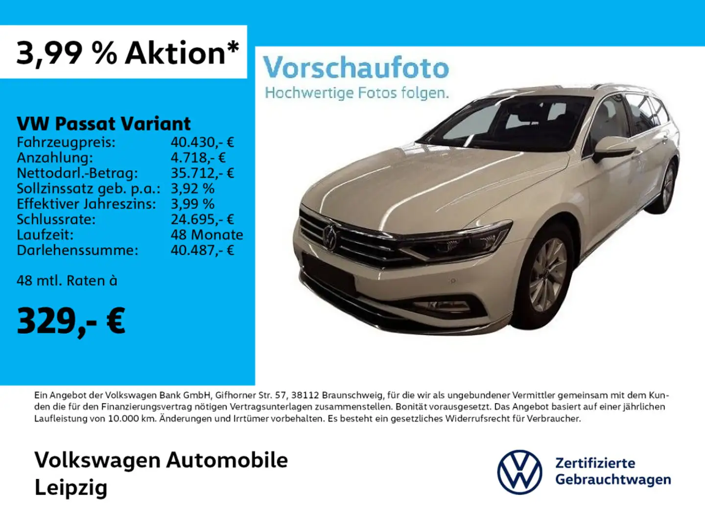 Volkswagen Passat Variant Elegance 4M*Leder*AHK*Standh*360° Weiß - 1