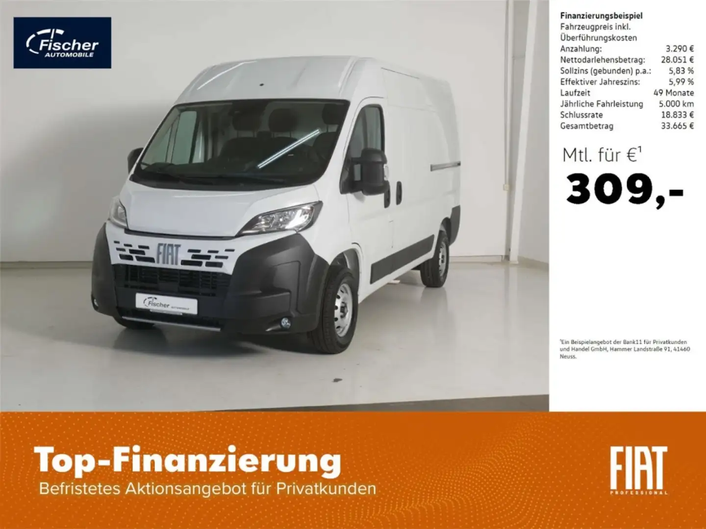 Fiat Ducato 120 MT 6E L2H2 Kastenwagen Weiß - 1