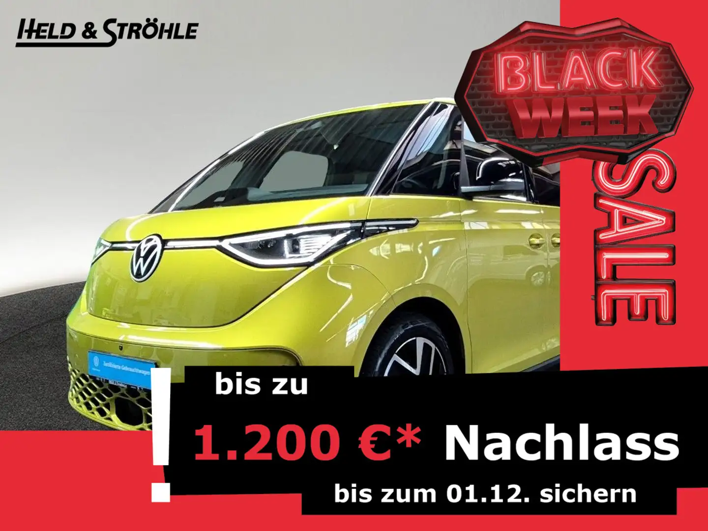 Volkswagen ID. Buzz ID.Buzz Pro LANG PANO AHK 7SI HuD MATRIX 360°KAM Gelb - 1