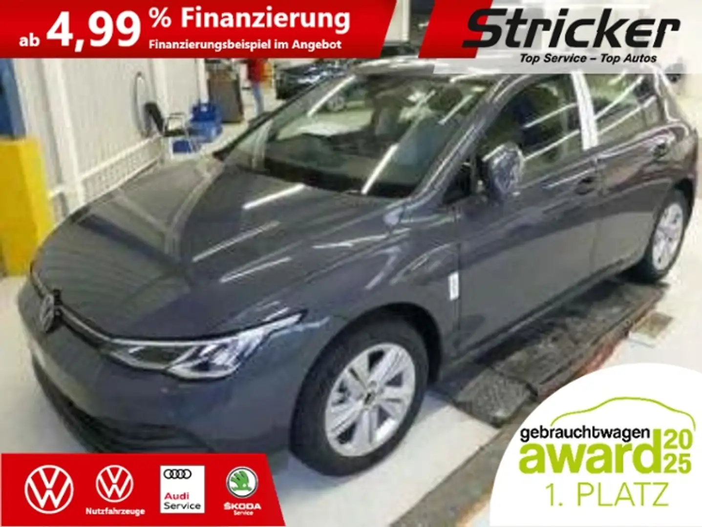 Volkswagen Golf 1.5 eTSI DSG Rechtslenker 249,-ohne Anzahlung Nav Grigio - 2
