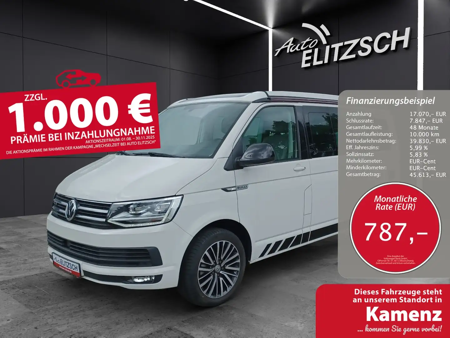 Volkswagen T6 California Coast Edition 4M STH LED AHK Navi Kamera Weiß - 1