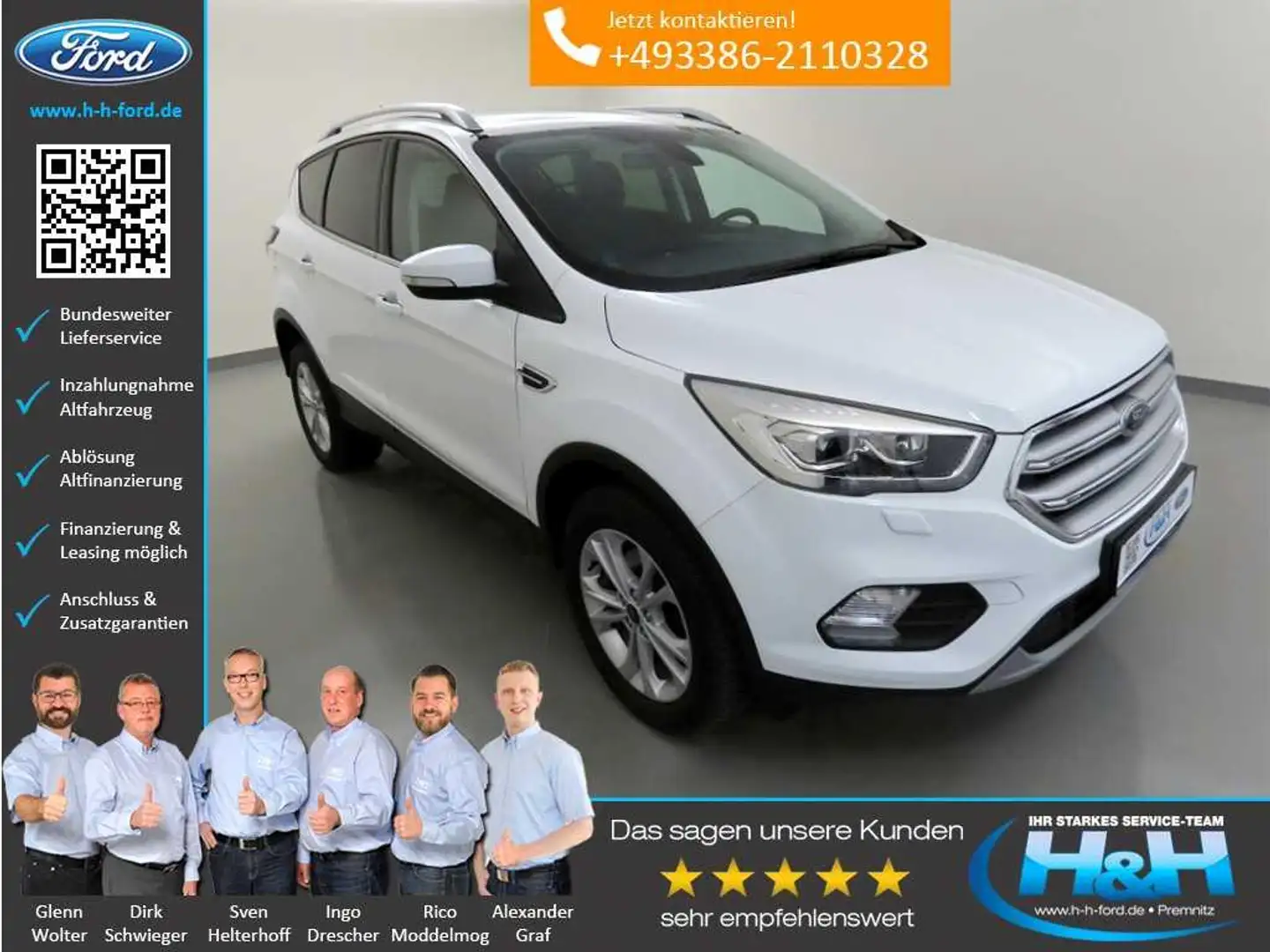 Ford Kuga 1.5 EcoB 4x4 Aut. Titanium Xenon+Kamera+Keyfree Weiß - 1