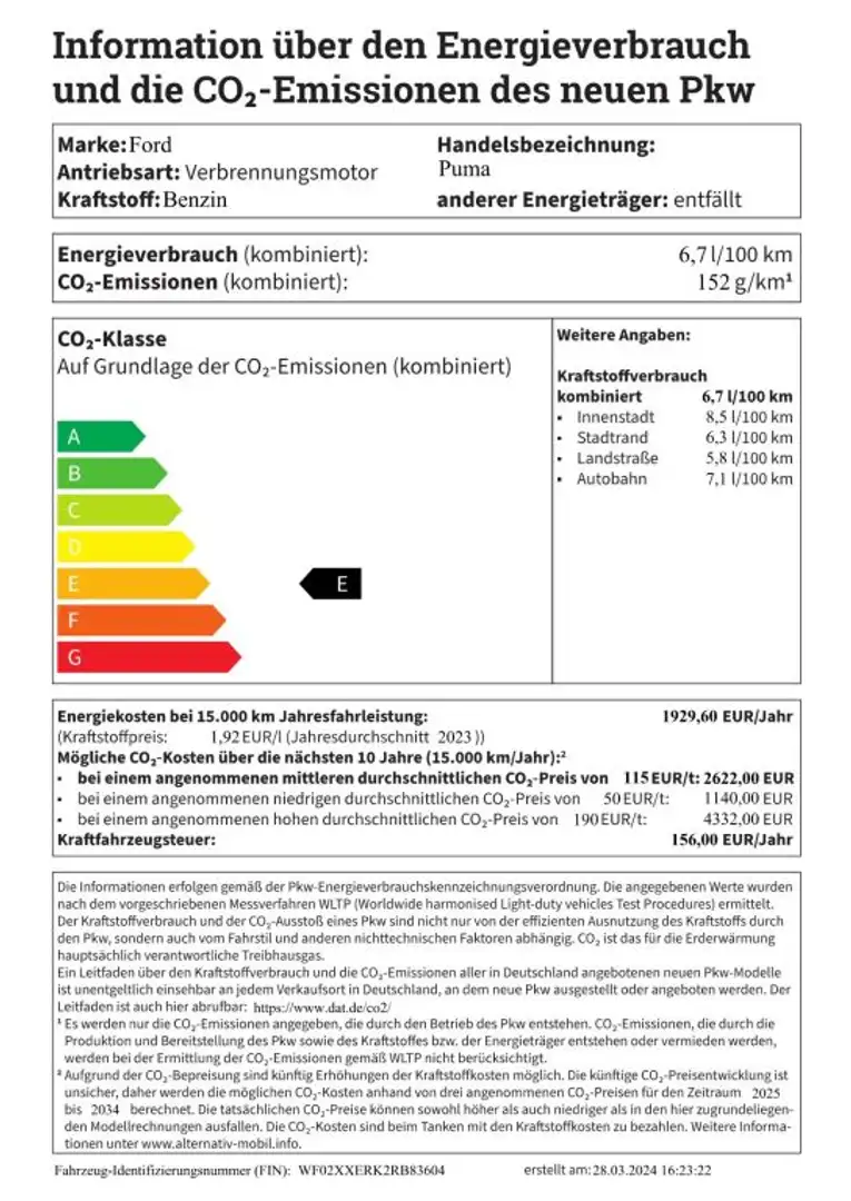 Ford Puma 1.5 EcoBoost ST X 200PS Performancepaket Grau - 2