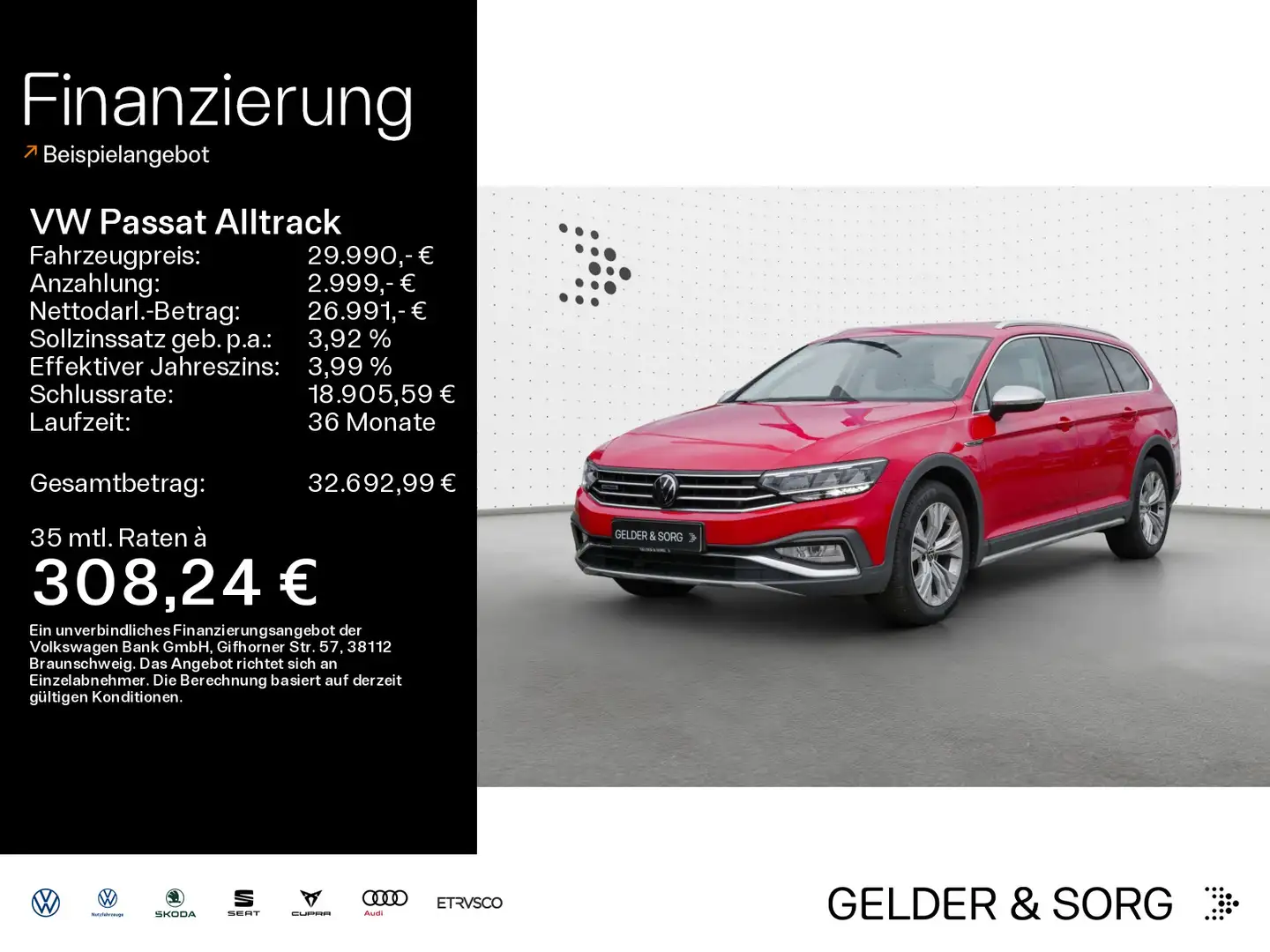 Volkswagen Passat Alltrack Variant  2.0 TDI AHK*RFK*Navi Red - 1