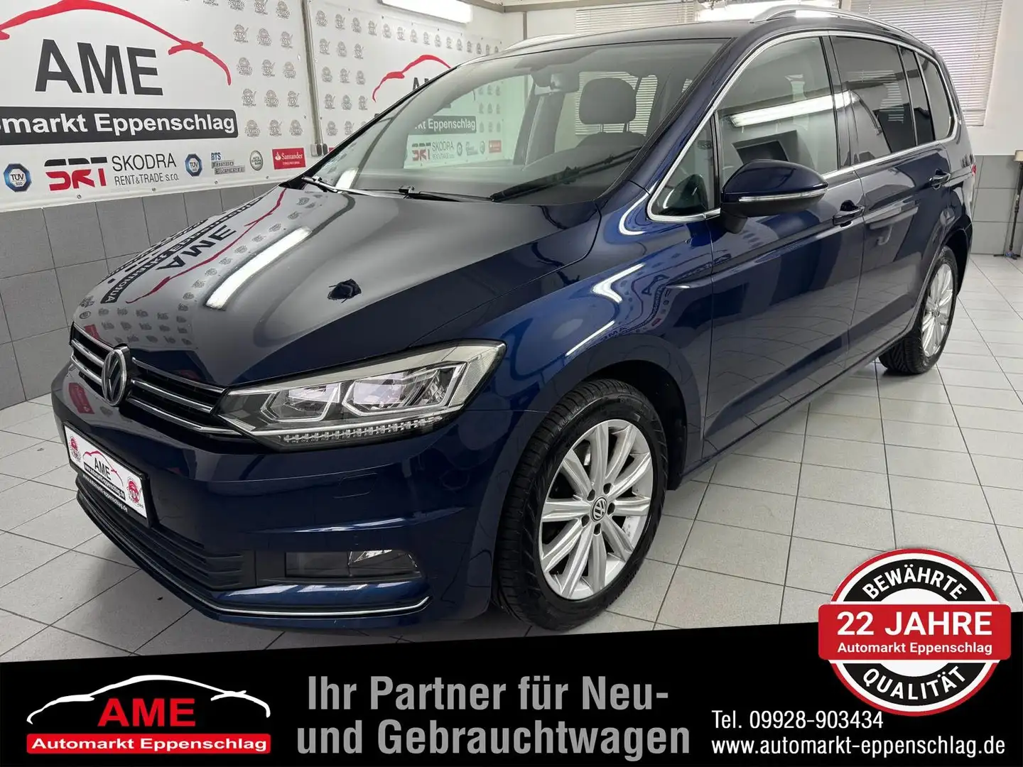 Volkswagen Touran Highline 7-Sitzer *Navi|Kamera|ACC|LED* Blauw - 1
