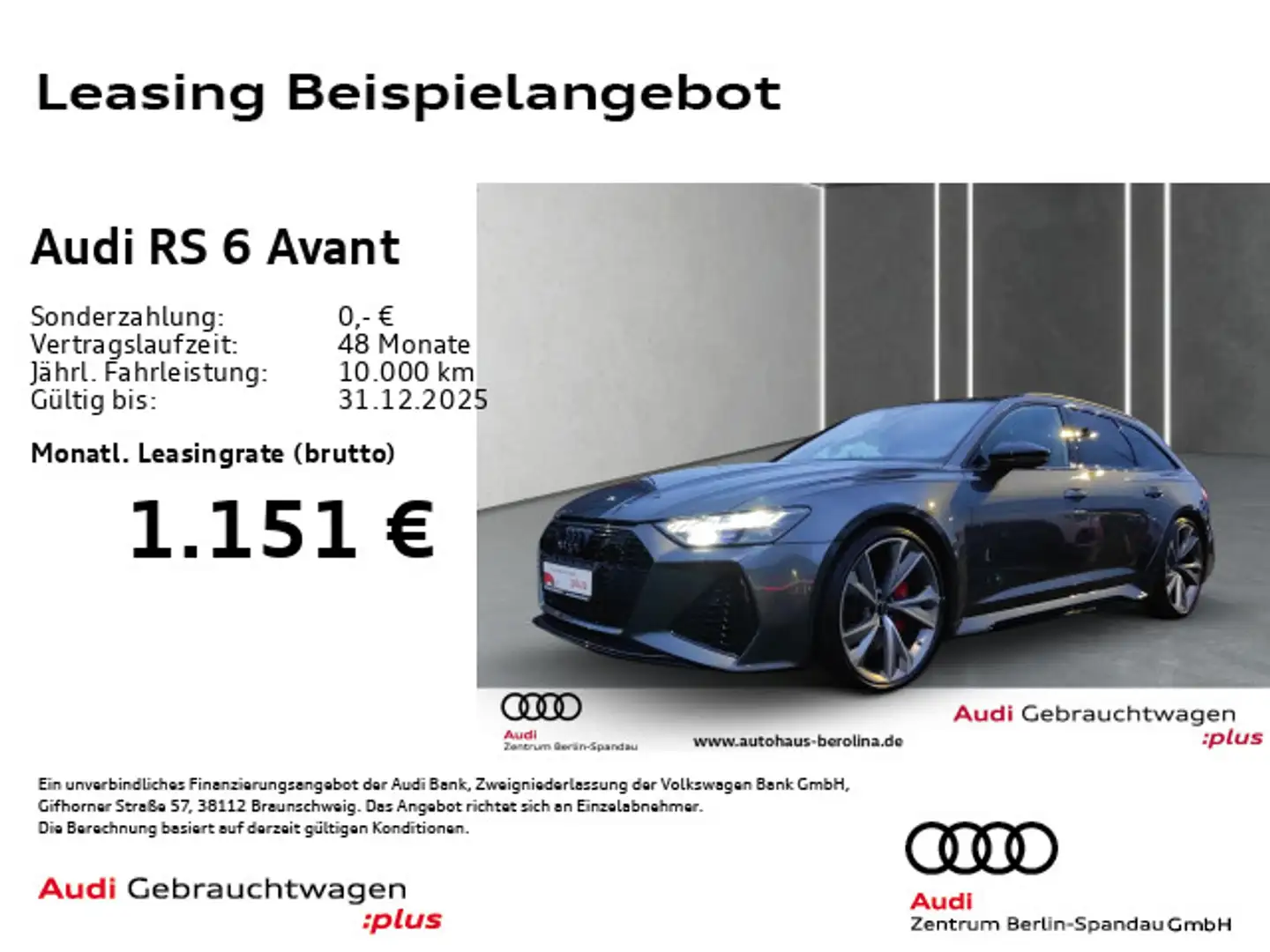Audi RS6 RS6 Avant *HD-MATRIX*StdHz*B&O*AHK*RS-AGA* Gris - 1
