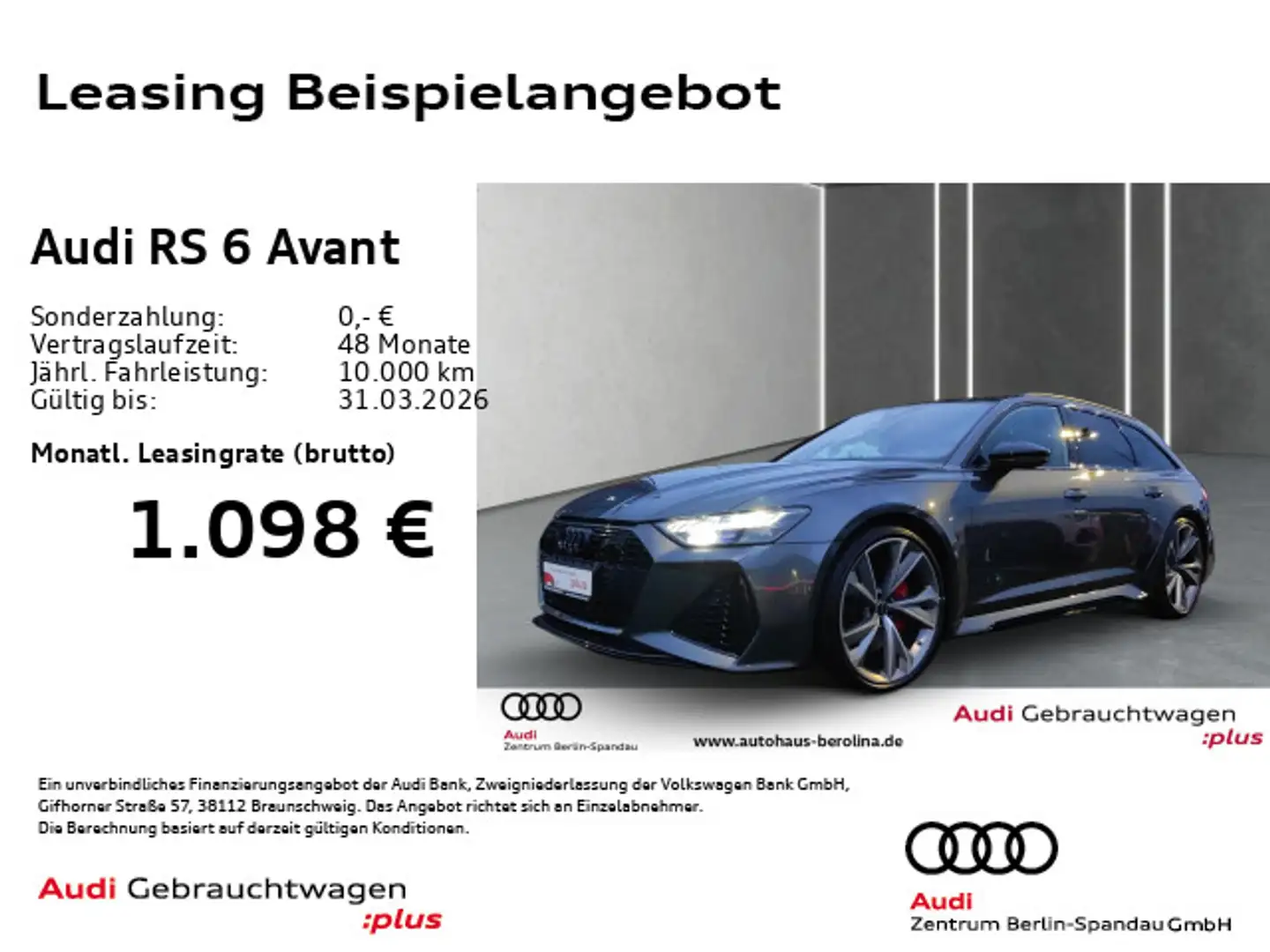 Audi RS6 RS6 Avant *HD-MATRIX*StdHz*B&O*AHK*RS-AGA* Grau - 1