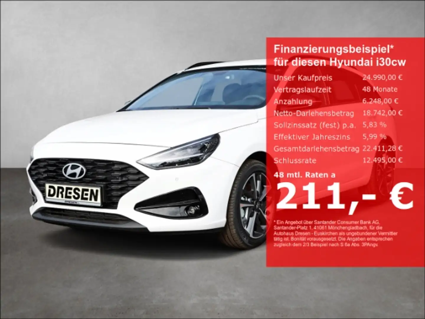 Hyundai i30 1.5 Advantage/Navi/Rückfahrkamera/Sitzheizung/Temp Weiß - 1