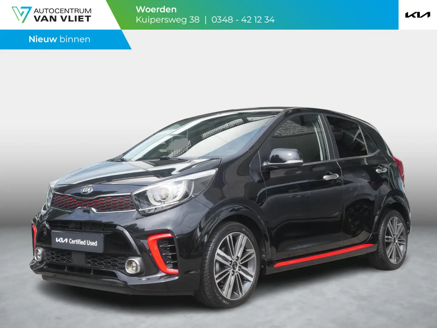 Kia Picanto 1.0 T-GDI GT-Line | Cruise | Clima | Camera | Carp Zwart - 1