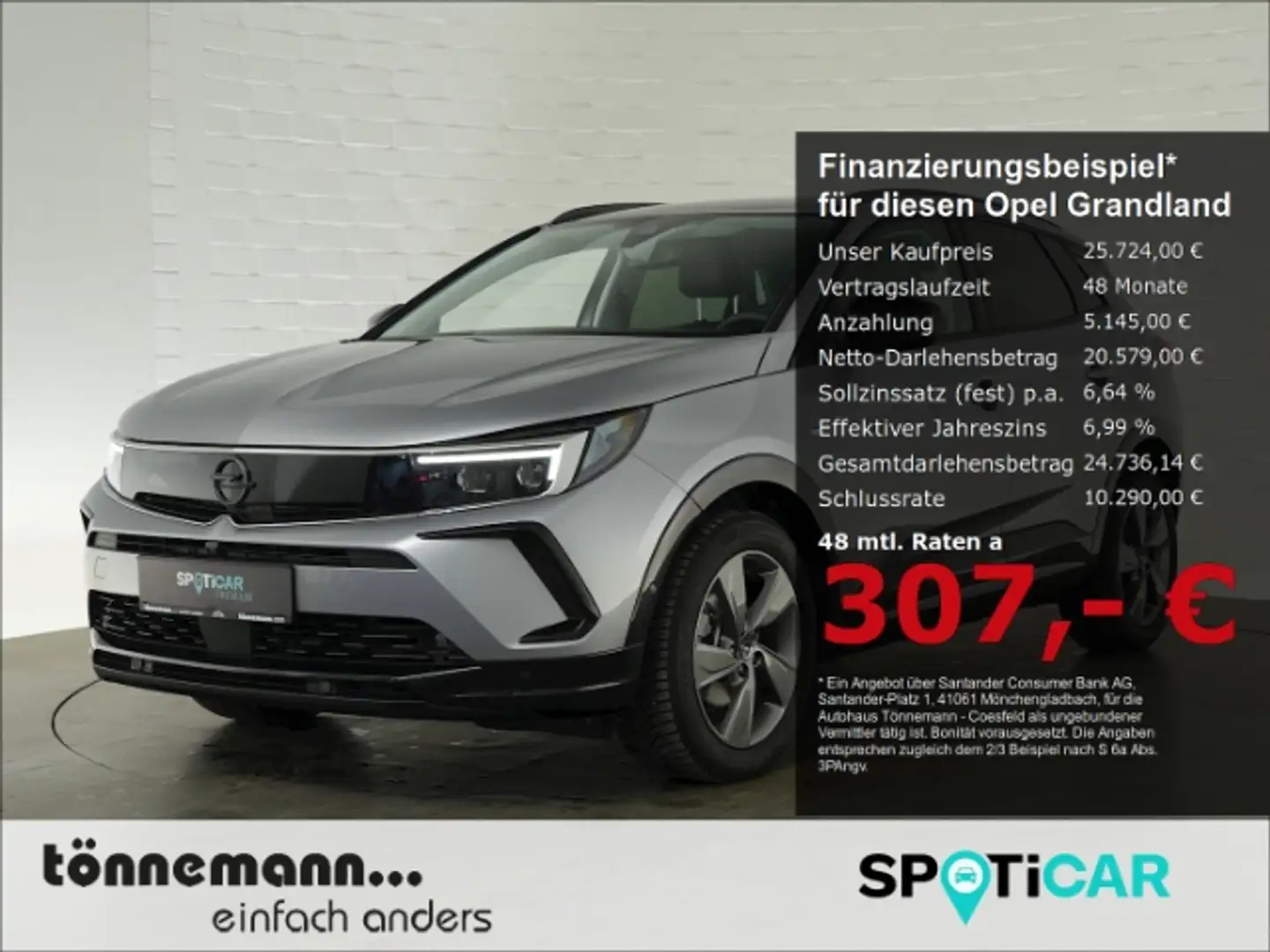 Opel Grandland GS CDTI AT+LED+NAVI+360 GRAD KAMERA+SITZ-/LENKRADH Silber - 1