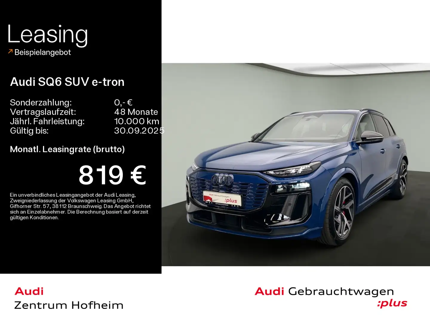 Audi SQ6 SQ6 e-tron S line Edition*Air*B&O*AR-HUD*Pano*Ma Bleu - 1