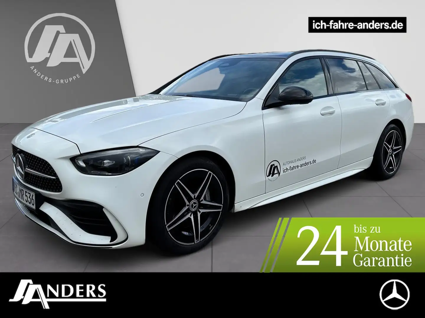 Mercedes-Benz C 220 d T +AMG+Pano+AHK+SHZ+KeyLess+PDC+Night+LM Weiß - 1