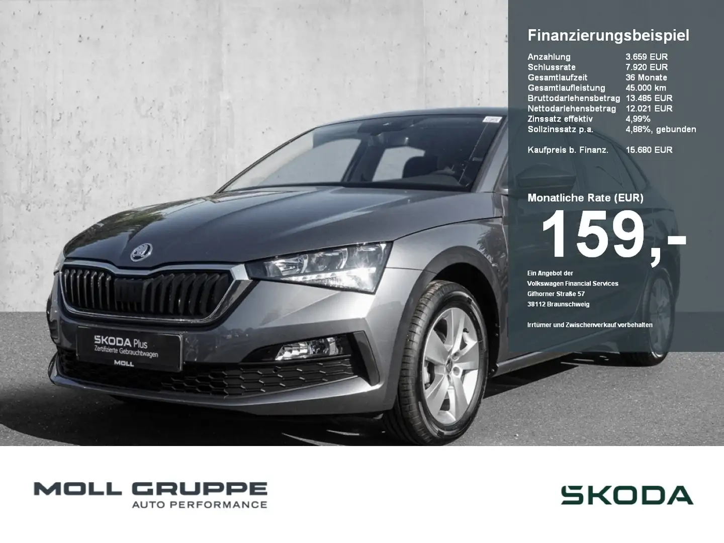 Skoda Scala 1.0 TSI Active Cool Plus LED PDC Gris - 1