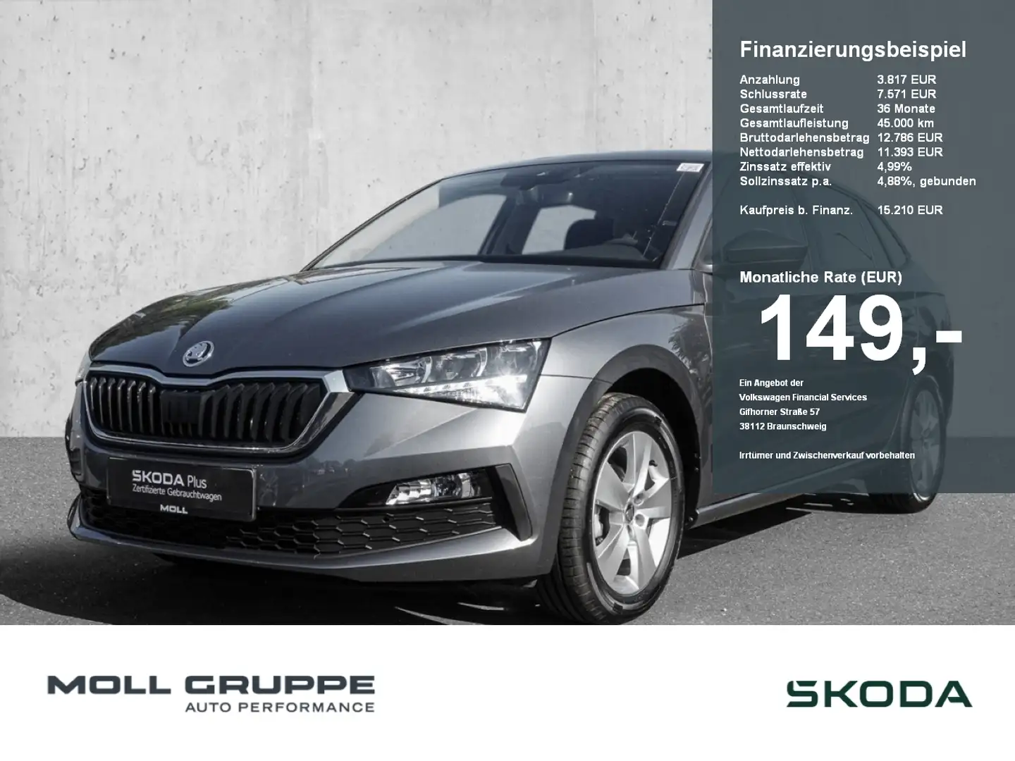 Skoda Scala 1.0 TSI Active Cool Plus LED PDC Сірий - 1