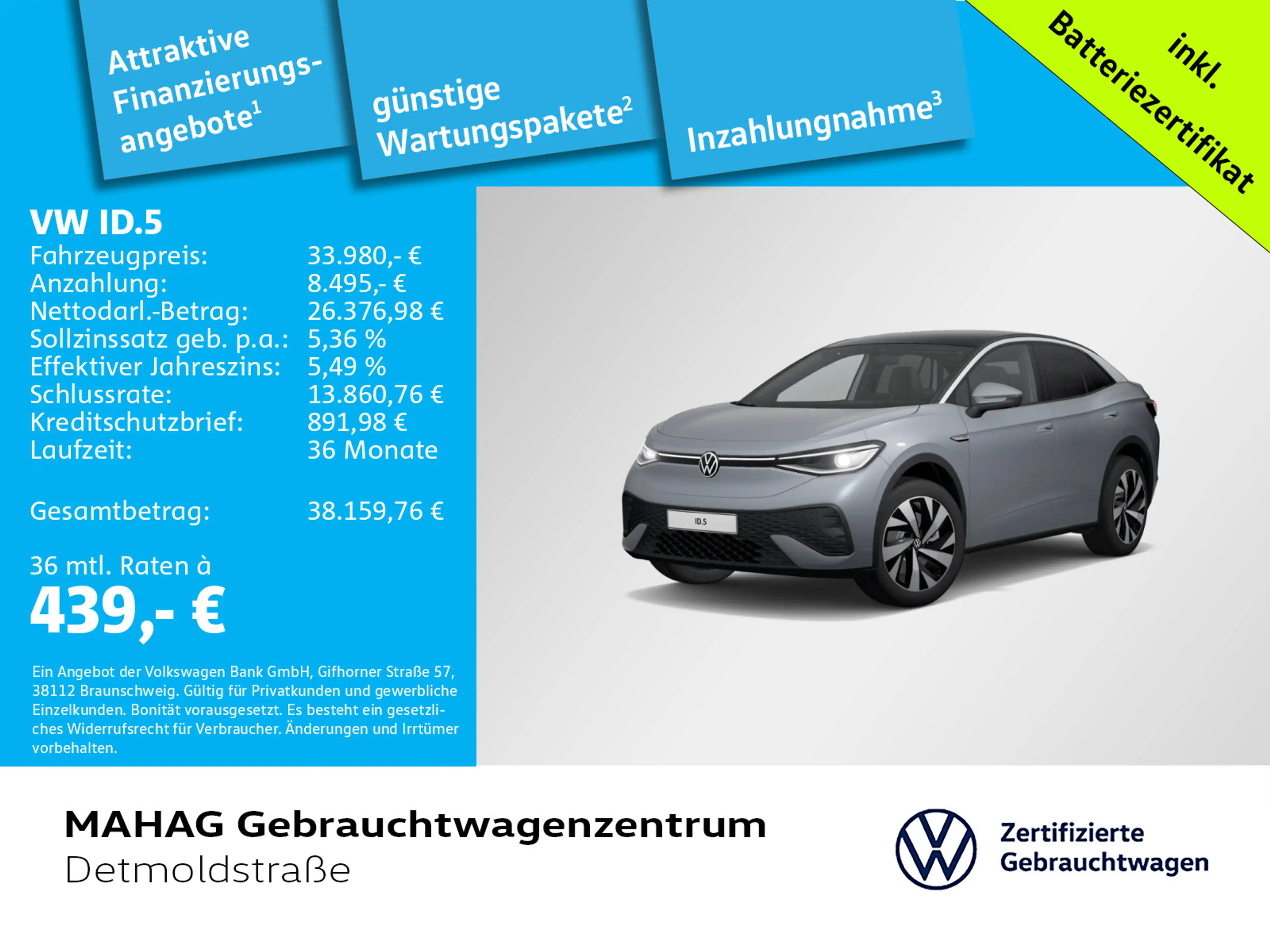 Volkswagen ID.5 Pro Performance 150kW WärmePu CCS IQ.Light — photo 2