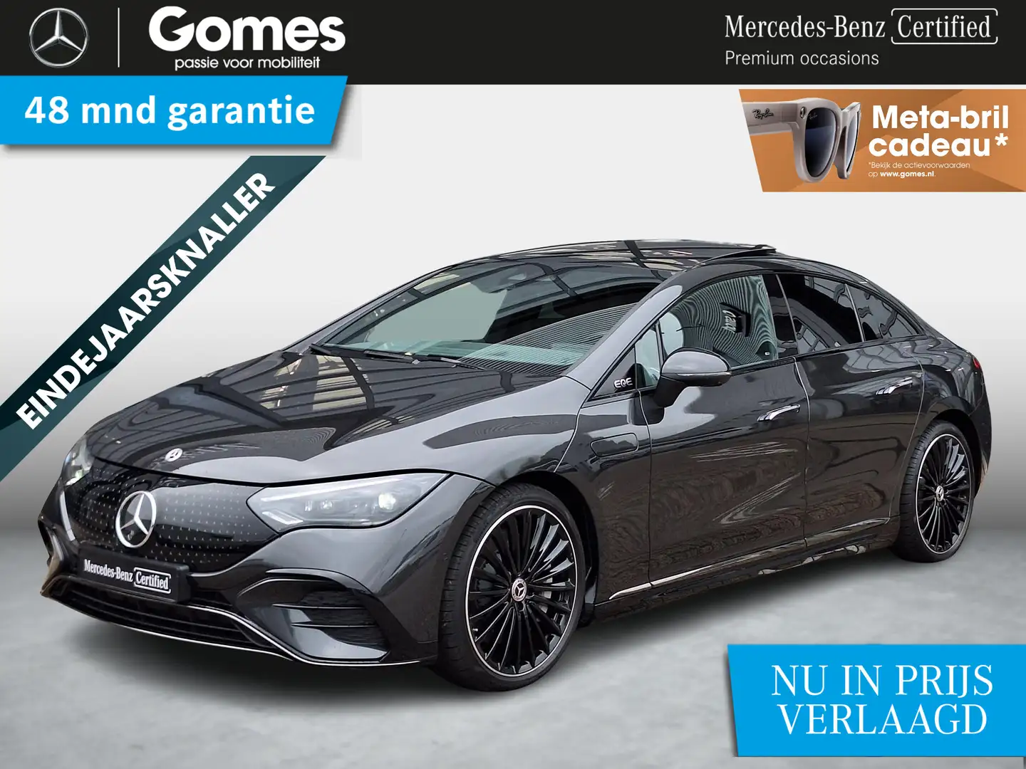 Mercedes-Benz EQE 300 | Panoramadak | Luchtvering | AMG Night | Head-up Grijs - 1