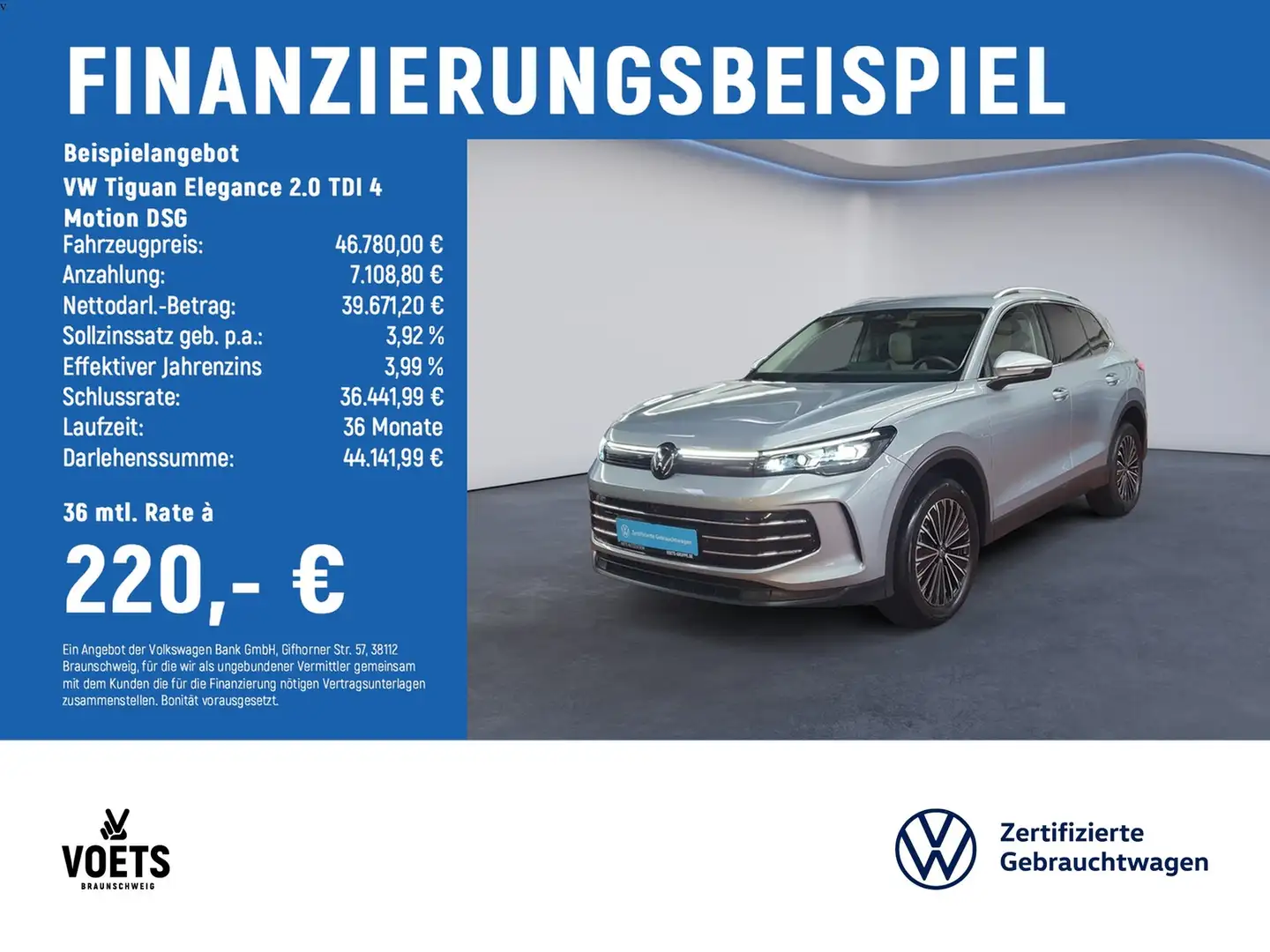Volkswagen Tiguan Elegance 2.0 TDI 4 Motion DSG HD-MATRIX-LED+HuD... Argent - 2