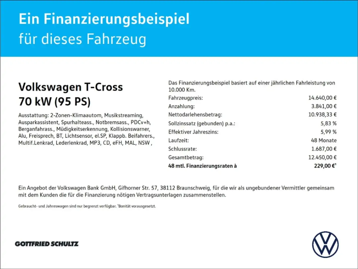 Volkswagen T-Cross Life 1.0 l TSI KLIMA PDC LM16 Weiß - 2