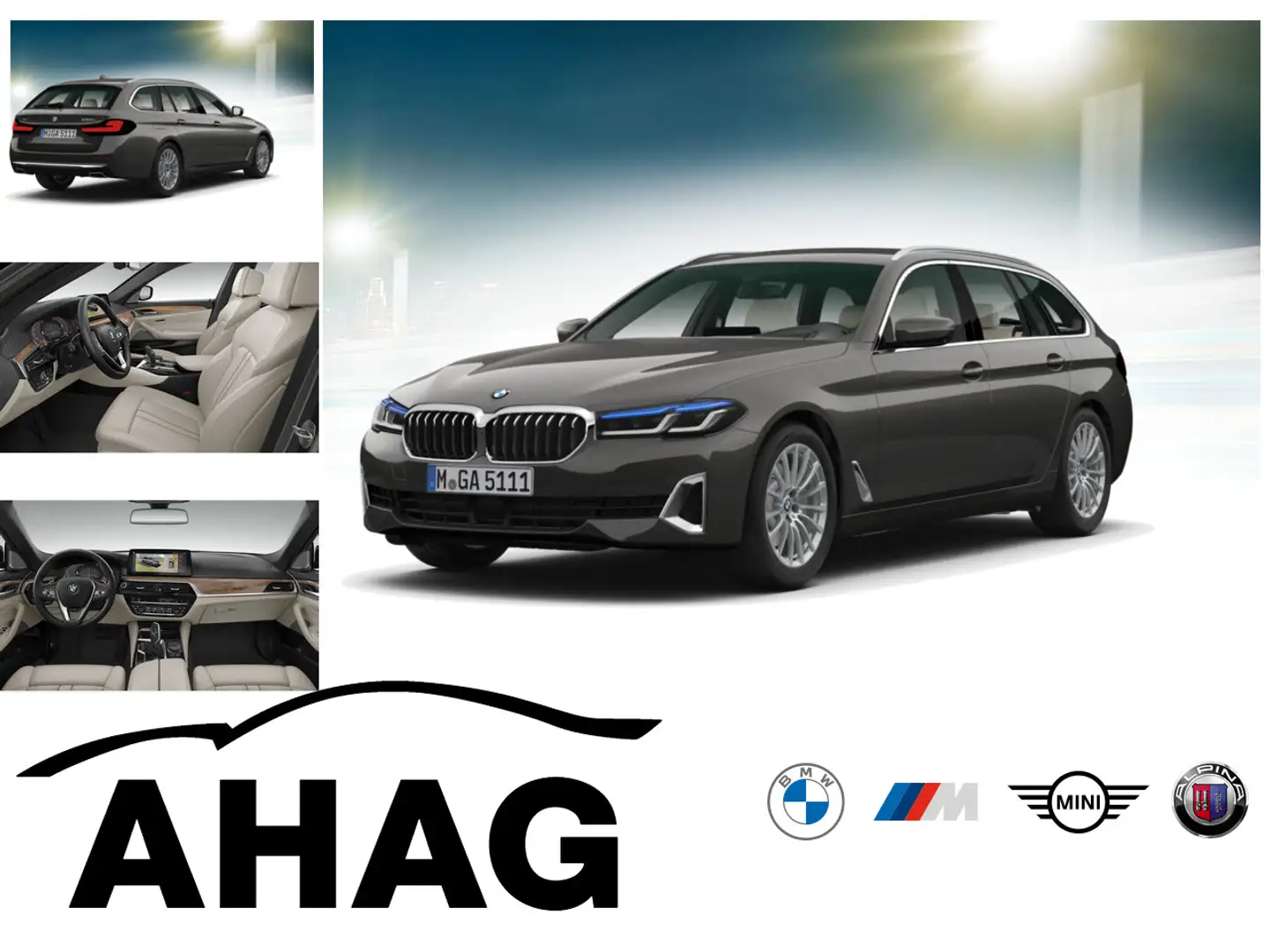 BMW 530 d xDrive Touring Navi Leder Tempom.aktiv Bluetooth Grau - 1
