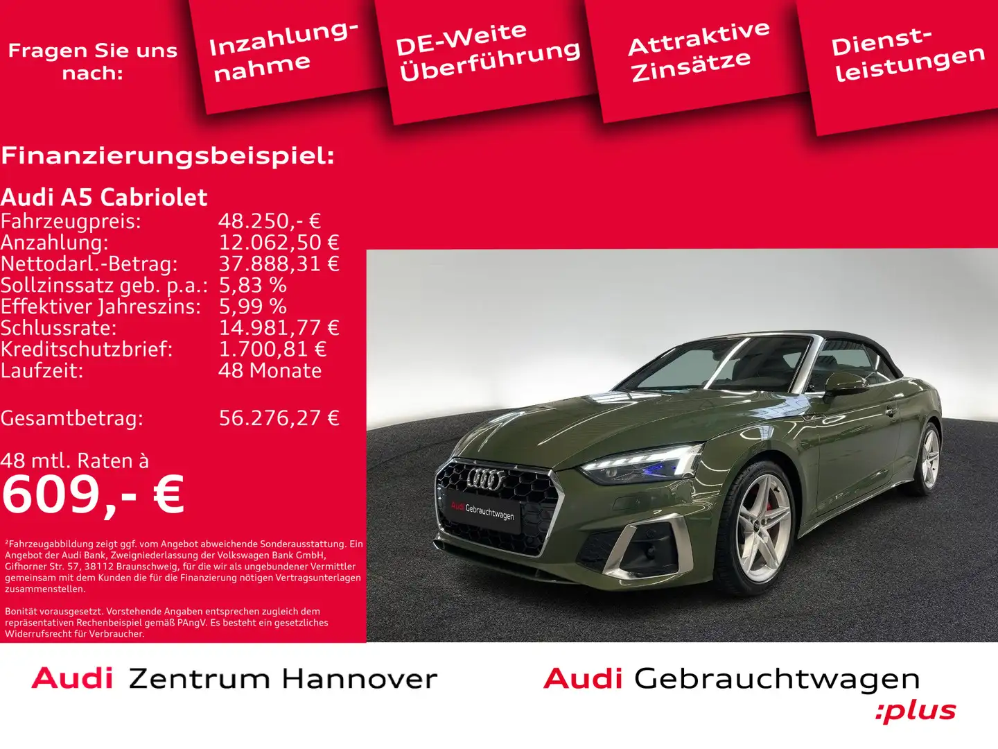 Audi A5 S line 40 TDI Matrix AHK Navi DAB Grün - 1
