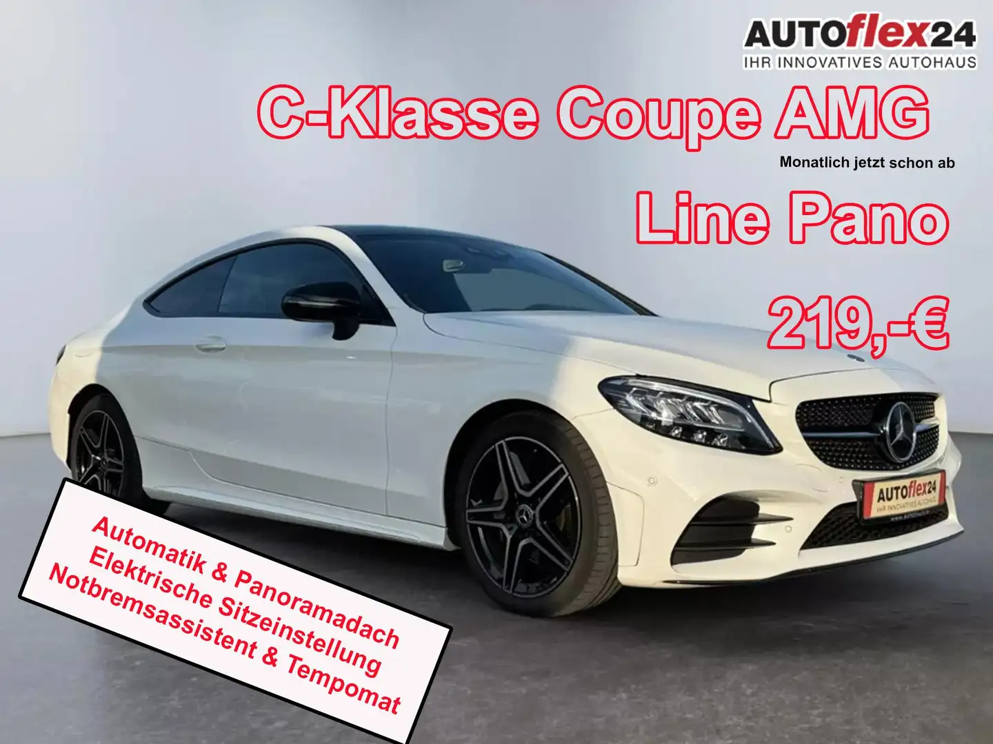 Mercedes-Benz C 200 Coupe AMG Line Pano NightPa PDC Kam 135 kW (184... Wit - 1