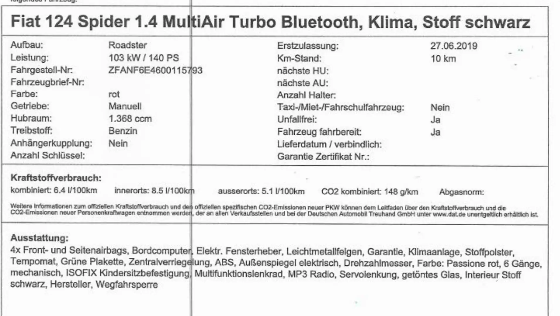 Fiat 124 Spider 1.4 MultiAir Turbo Lusso - 2