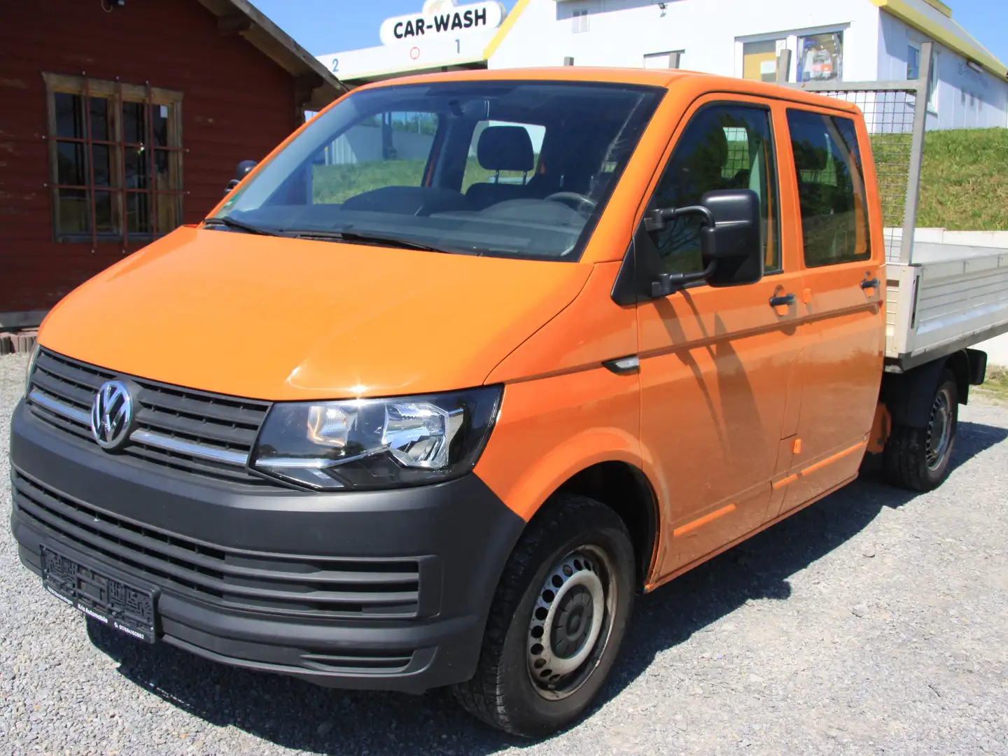 Volkswagen T6 Transporter 2.0 TDIPritsche DoKa lang *AHK*Klima* Orange - 2