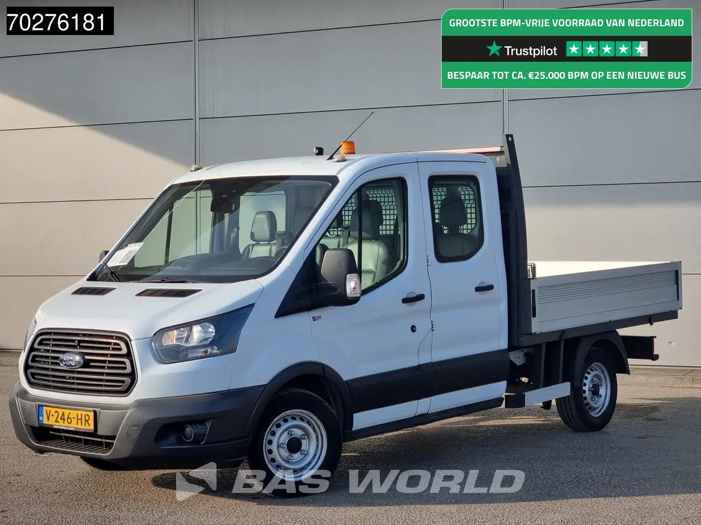 Ford Transit 105pk Open Laadbak Dubbel Cabine Trekhaak Navi Air Wit - 1