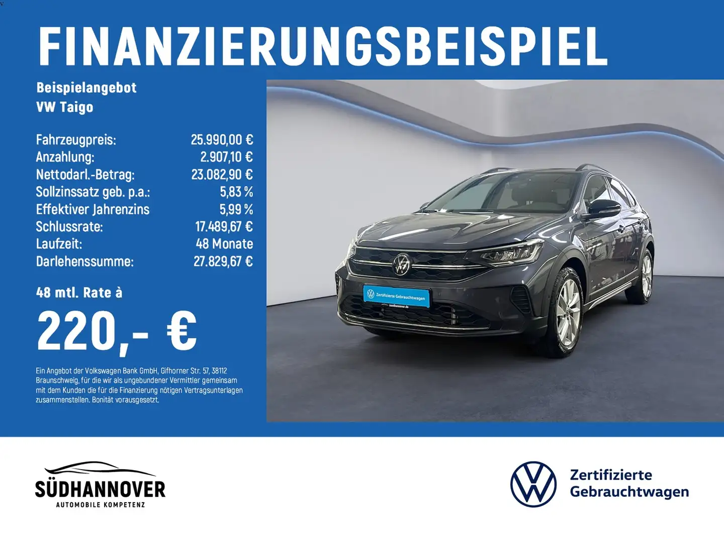 Volkswagen Taigo Goal 1.0 TSI DSG AHK+NAVI+LED+SHZ+PDC Grau - 2