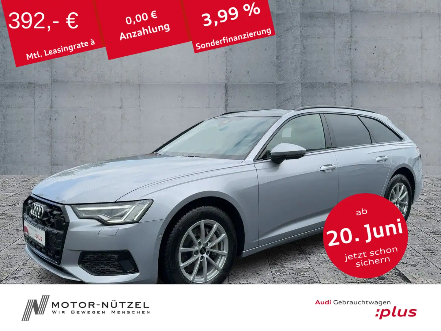 Audi A6 35 TDI ADVANCED MATRIX+NAV+HuD+AHK+360° Silber - 1