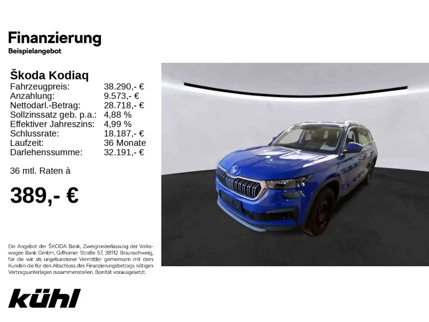 Skoda Kodiaq 2.0 TDI DSG Style Navi,AHK,Kamera Blau - 1