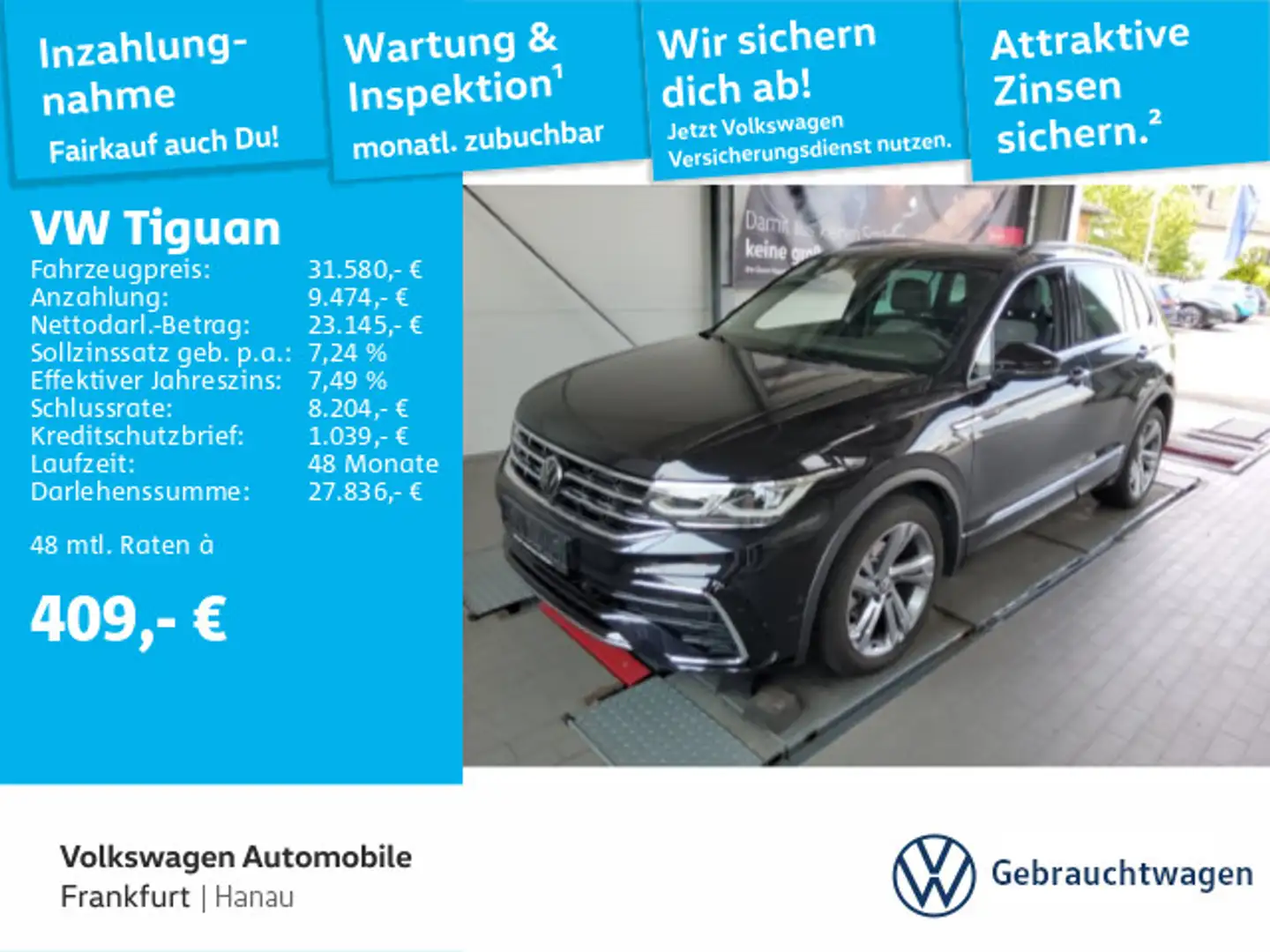 Volkswagen Tiguan 1.5 TSI DSG R-Line Navi IQ.LIGHT - LED-Ma Schwarz - 1