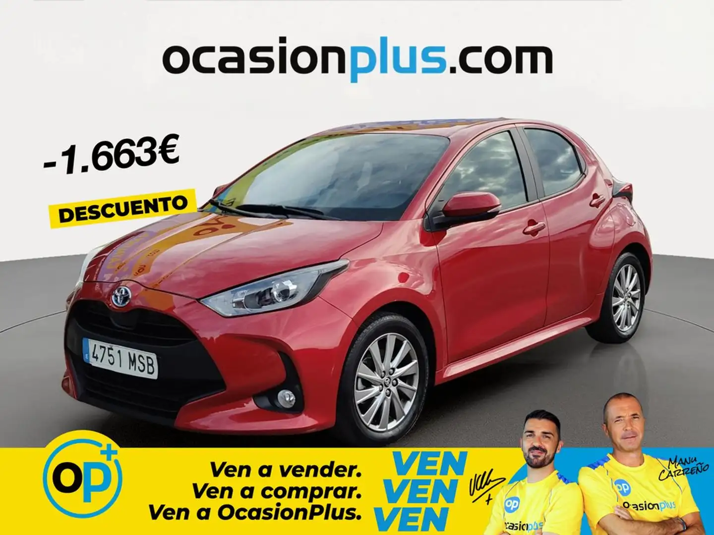Toyota Yaris 120H 1.5 Active Plus Rojo - 1