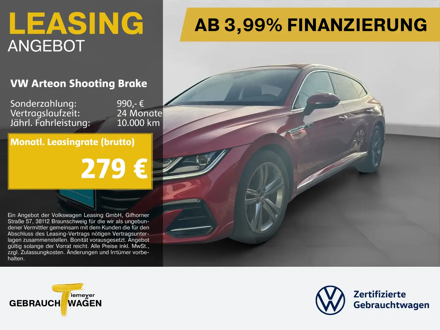 Volkswagen Arteon 2.0 TSI DSG 4M R-LINE UPE7 Rot - 1